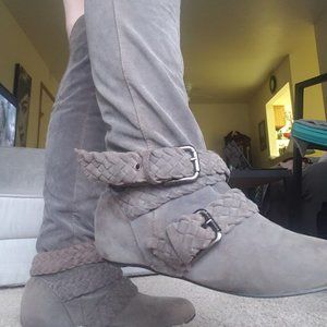 Grey/Tan/Brown Women's Over the Knee Boots Size 10